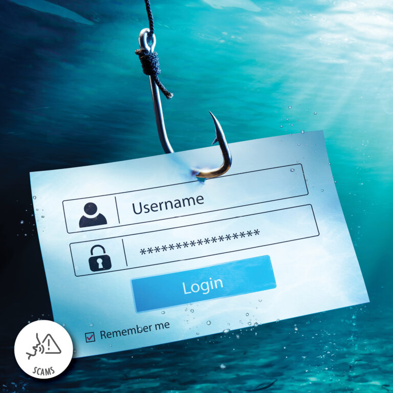 fish hook stuck through username and password login window