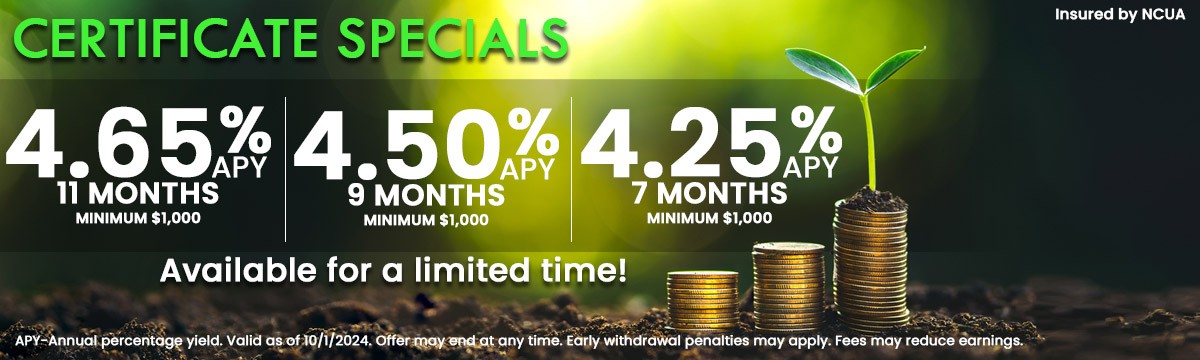 Certificate specials - money growing on coins